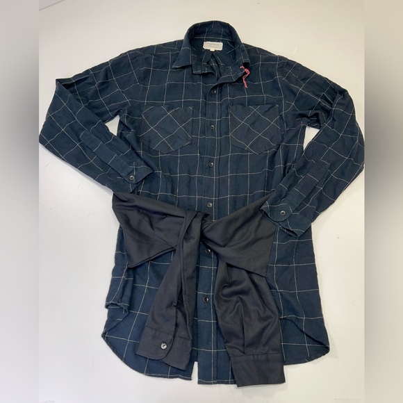 Current/Elliott The Twist Shirt Dress in Windowpane Plaid and Black New Size S - Picture 4 of 11